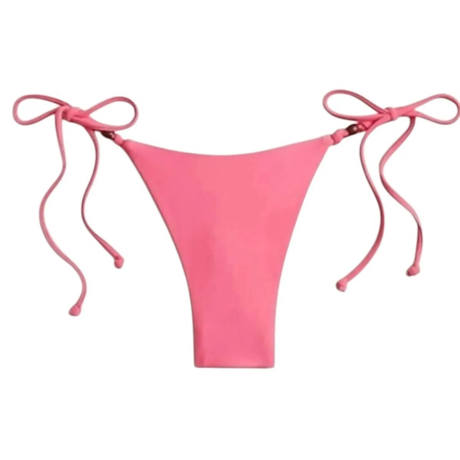 Cheeky Curved Waist String Bikini Bottom In Pink