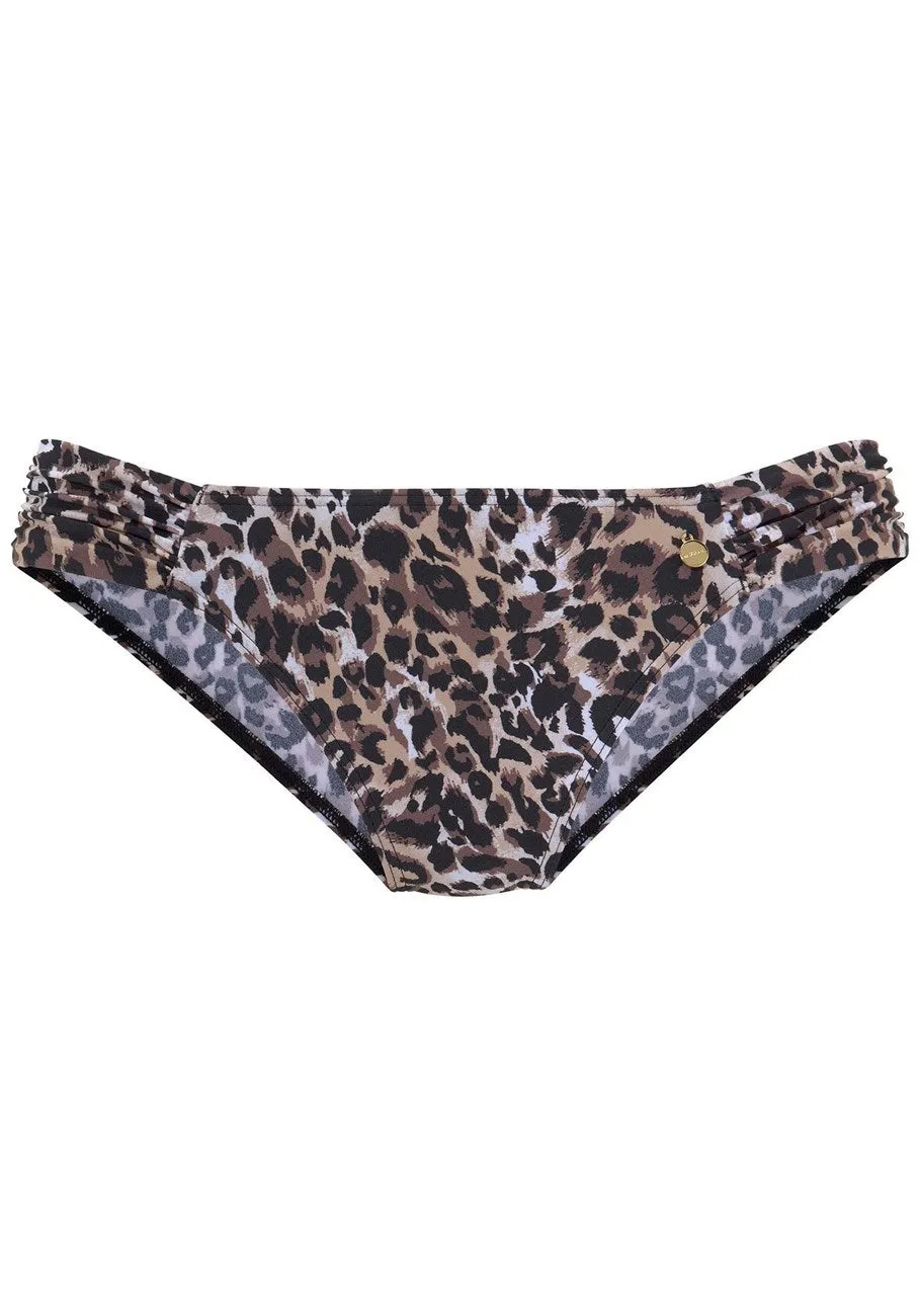 LASCANA Women's Print Classic Bikini Swim Bottom