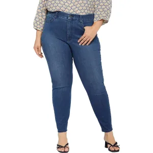 NYDJ Womens Plus Ami High Rise Medium Wash Skinny Jeans