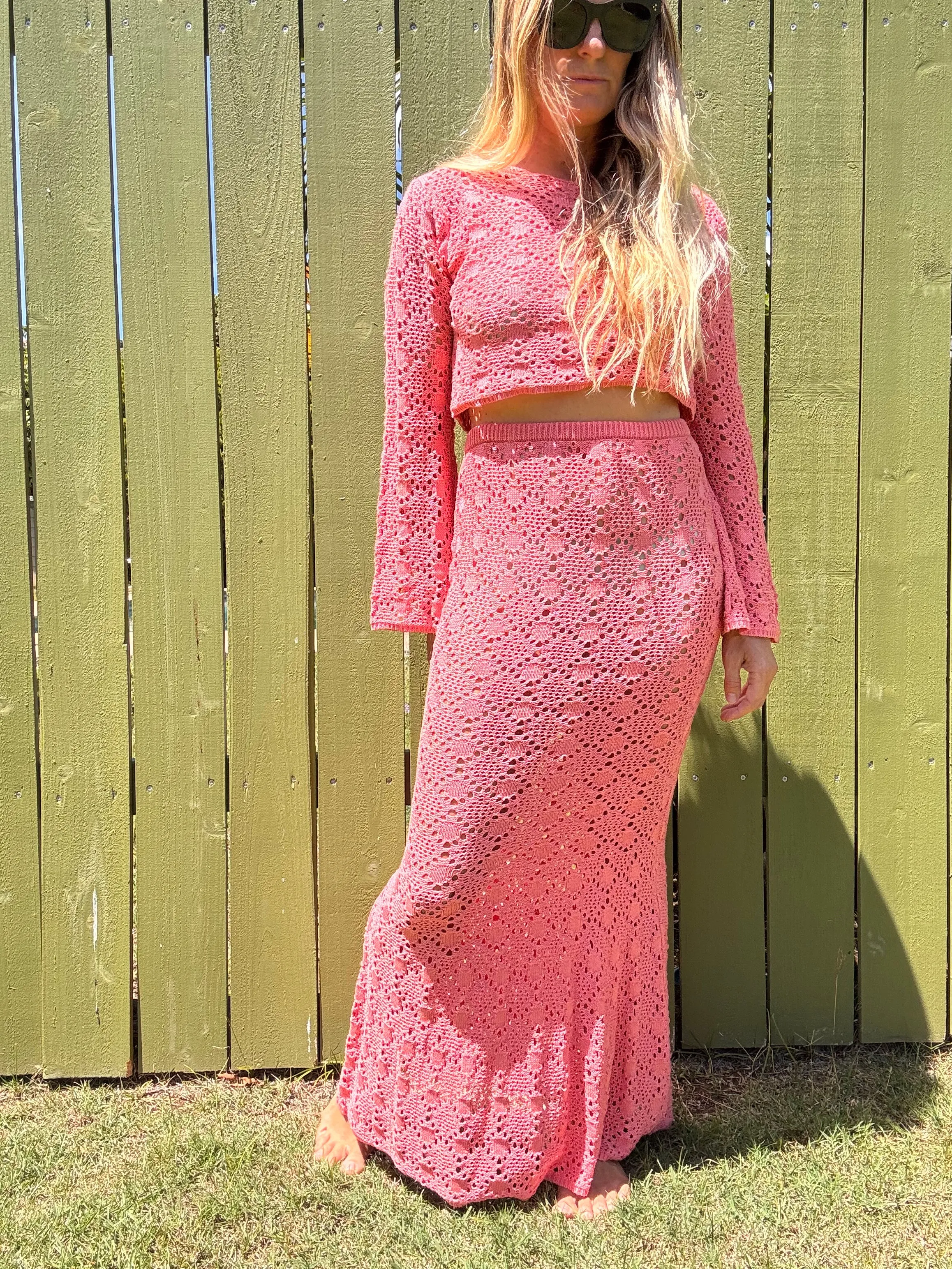 Sunkissed Mermaid Knit Maxi Skirt