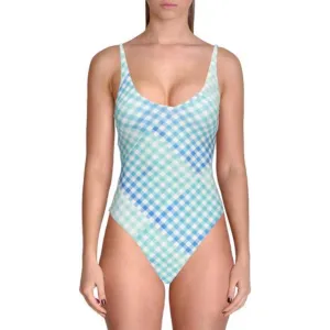 Womens Plaid Cheeky One-Piece Swimsuit